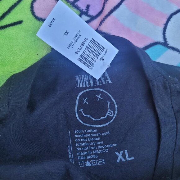 New Size XL Hot Topic Grunge Shirt Nirvana Smiley Face Logo Top Fashion Style - Picture 2 of 5